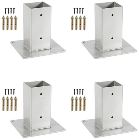Hengda 4x Manicotto a vite Piede per palo Supporto per recinzione per pali quadrati in legno 70x70mm