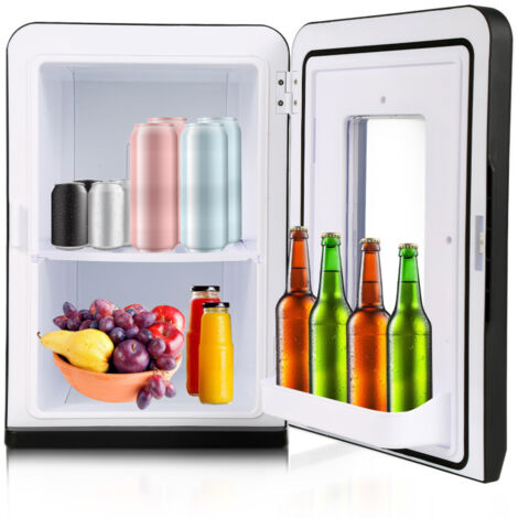 SWANEW Mini Frigo da 15 Litri Piccolo Frigorifero Portatile con funzione di raffreddamento e riscaldamento 220V AC/12V DC per Casa Camera da Letto Ufficio e Viaggio