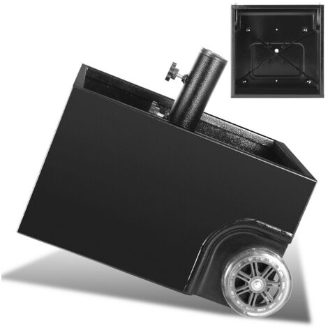 VINGO Supporto per ombrellone su ruote, Base per ombrellone, 44,5x44,5x27 cm, 68 kg quando riempito, Nero, Regolabile per pali per ombrellone da 38/48 mm (1/5)