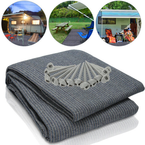 SWANEW Tappeto da esterno Tappeto da Tenda Tappeto da Viaggio da Campeggio Tappeto da Gazebo per Caravanna 250X300cm Blu-grigio