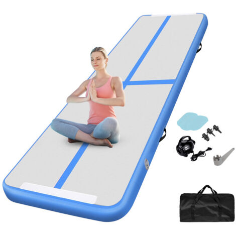 SWANEW 400cm Tumbling Mat Airtrack Mat Pompa d'aria elettrica Tappetino da ginnastica Tumbling Blu (1/5)