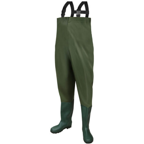 SWANEW Trampolieri. pantaloni da pesca. pantaloni da pesca. pantaloni da laghetto. pantaloni da wading con stivali di gomma in PVC 44/45 (1/5)