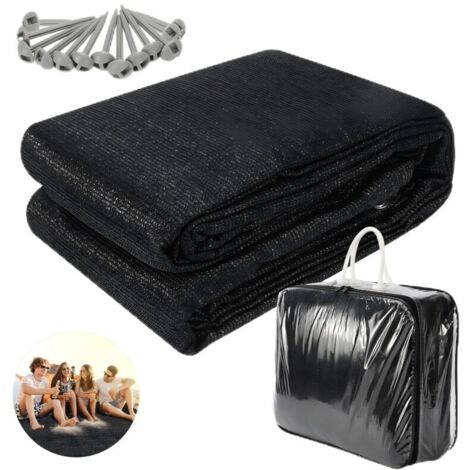 SWANEW Tappeto da esterno Tappeto da Tenda Tappeto da Viaggio da Campeggio Tappeto da Gazebo per Caravanna 300X400cm Nero (1/5)