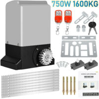 Jiubiaz 750W 1600kg Apriporta scorrevole kit apriporta di sicurezza con 2 chiavi e telecomando, cancello scorrevole elettrico