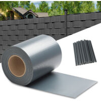 SWANEW Strisce privacy, PVC, strisce paravento, tappeto a doppia asta 50m grigio