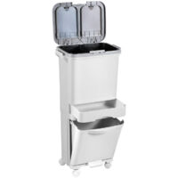 SWANEW Cestino per cucina 42L a pedale Cestino per rifiuti Riciclaggio Bianco