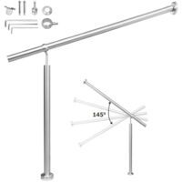SWANEW Ringhiera d'ingresso in acciaio inox 160 cm ringhiera per interni ed esterni corrimano da parete montaggio laterale angolo regolabile