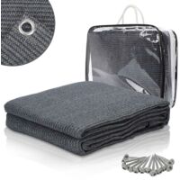 SWANEW Tenda da sole impermeabile tappeto campeggio tenda terra all'aperto telone picnic copertura caravan - Grigio - 300x500cm