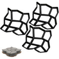 SWANEW 3 pezzi Stampi per cemento 43x43x4cm, lastre di pavimentazione, fattoria, giardino, giardino, decorazione del giardino, sentiero, fai da te, pavimentazione, riutilizzabile, colata, imitazione d