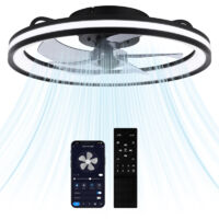 SWANEW Ventilatore a soffitto LED con illuminazione e telecomando - Ventilatore dimmerabile 48CM