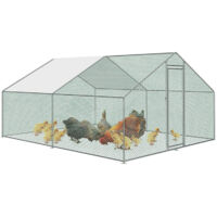 Randaco pollaio 3x4x2m recinto esterno con serratura recinto esterno gabbia per animali di piccola taglia in acciaio zincato
