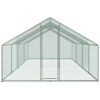 SWANEW Recinto per polli 24 m² recinto in rete metallica 8x3 M in acciaio zincato Gabbia per animali