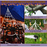 Ragnatela Decorativa Halloween Con 50 Ragni Neri - 120 G Di Cotone Artificiale Elastico, Per Interni Ed Esterni