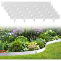 SWANEW Bordo prato con suggerimenti Bordatura del prato DIY Bordatura del prato in metallo zincato Bordatura del sentiero Argento 100x15cm 20m