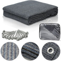 SWANEW Tenda da sole impermeabile tappeto campeggio tenda terra all'aperto telone picnic copertura caravan - Grigio - 250x550cm