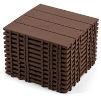 Jopassy Set di 11 piastrelle per terrazza 1 m², 30 x 30 cm, piastrelle in plastica, piastrelle a incastro Marrone