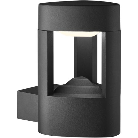 Searchlight Michigan - Applique murale extérieure à LED en aluminium gris IP54 (1/4)