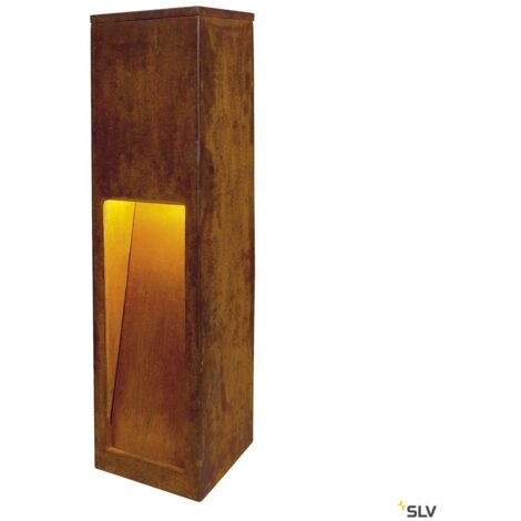 SLV – Lampadaire d'extérieur 229410 fer rouillé – Ampoule E27 11W – Indice de protection IP44 – Pour éclairage terrasse et jardin