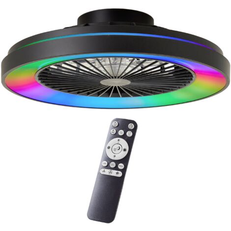 Brilliant – Plafonnier LED noir avec ventilateur – 4700 lumens – Diamètre 48,5 cm – Technologie CCT ajustable – Indice de protection IP20 (1/5)