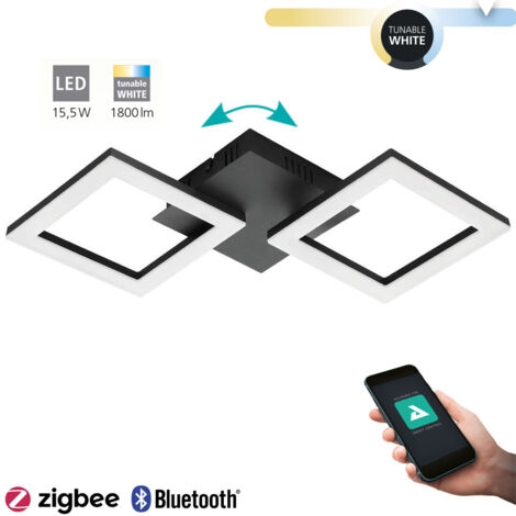 Plafond Paranday-Z Plastique LED blanc 15,5W 3000-6500K L: 47 cm B: 22,5 cm H: 6 cm Dimmable