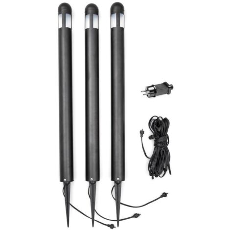 Konstsmide Amalfi Piquet d'éclairage extérieur 12 V, peinture noire, lot de 3 75 cm, IP44 (1/3)