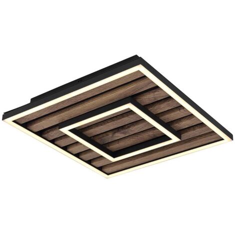 Plafonnier panneau lumineux lampe en bois lampe de salon 2 niveaux LED L 30 cm (1/5)