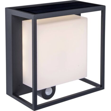 Lutec – Applique solaire LED avec détecteur PIR – Aluminium haute qualité – Lumière blanc chaud 3000K – IP54 pour extérieur – Installation facile (1/9)