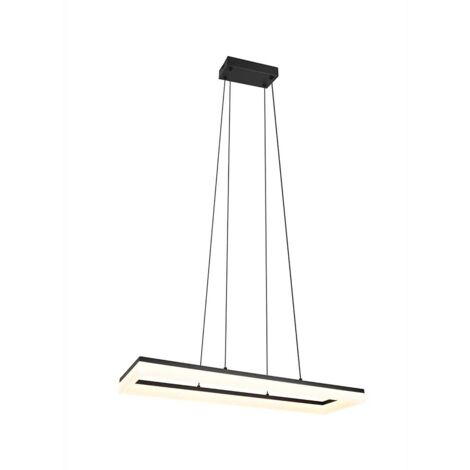 Suspension LED pour salon, lampe suspendue noire SMD 27 W, largeur 70 cm (1/5)