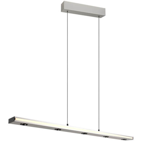Suspension lampe de salon nickel haut et bas dimmable H 200 cm (1/3)
