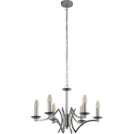 Searchlight Ascot 6 Lumière Pendentif Chrome (1/3)