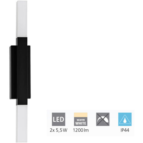 Miroir Light Alcudia Plastic Satin LED 2x5.5W 3000K L: 42 cm H: 3cm (1/4)