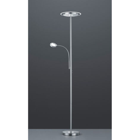 REALITY LEUCHTEN R42752107 ACKBAR A +, LAMPADAIRE, MÉTAL, 18 WATTS, LED, NICKEL MAT, 31 X 31 X 182 CM (1/4)