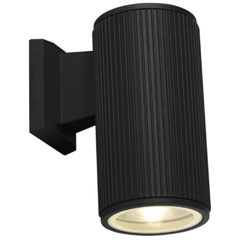 Projecteur d'extérieur à 1 lumière pour porche mural - noir avec diffuseur en verre transparent (1/3)