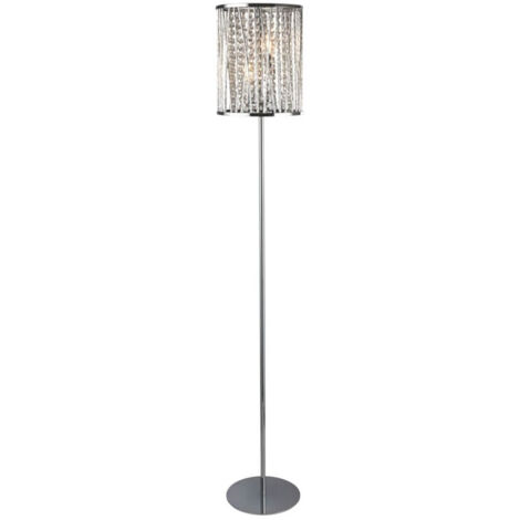 Lampadaire Elise 2 flammes, chrome, gouttes de cristal chrome / plaqué clair (1/3)