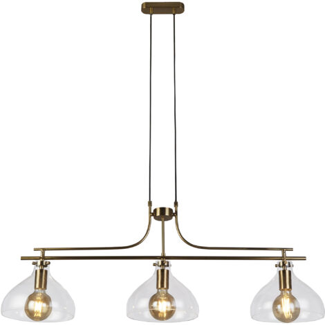 Searchlight Margarita Suspension barre à 3 lumières Laiton, Verre (1/4)