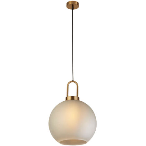 Suspension SNOWDROP 1L métal laiton avec verre depoli E27 max 60w diamètre 30cm (1/3)