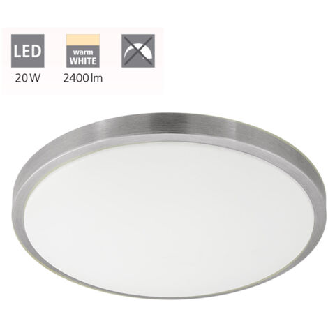 Mur plafonnier lumière Competa 1 en nickel jaune et blanc, givré 24W H: 5,5 Ø 43cm (1/4)