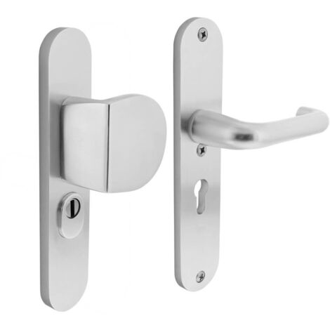 Quincaillerie de porte d’entrée ovale Vurano Protection anti-traction PC 55mm acier inoxydable - 0082.379629 (1/2)