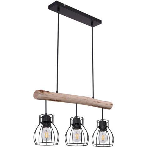 Globo - suspension - Mina - naturel noir - bois métal - grande