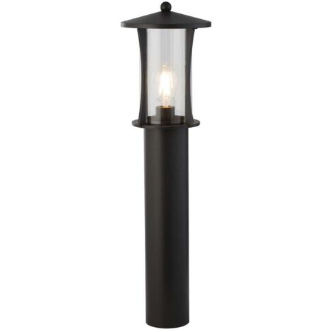 Searchlight Pagoda Poteau Extérieur 1 Lumière (Hauteur 730mm) - Noir Avec Verre Transparent (1/3)