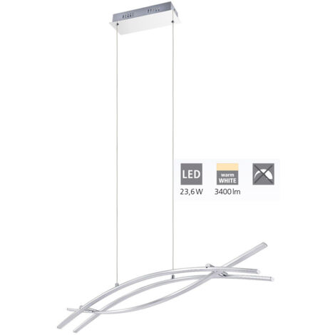 Suspension chrome design Nevado LED L90 cm - Chrome - Argent (1/5)