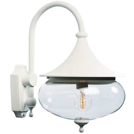 Konstsmide Libra Applique murale d'extérieur Classic Dome Down - Blanc mat, IP23 (1/3)