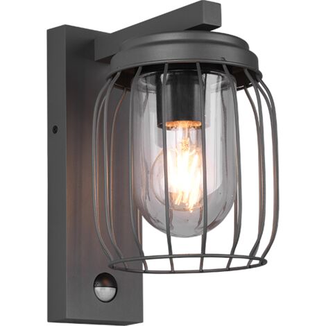 Applique de jardin, Applique outdoor IP44 Tuela capteur de mouvement Anthracite en Metal, TRIO (1/5)