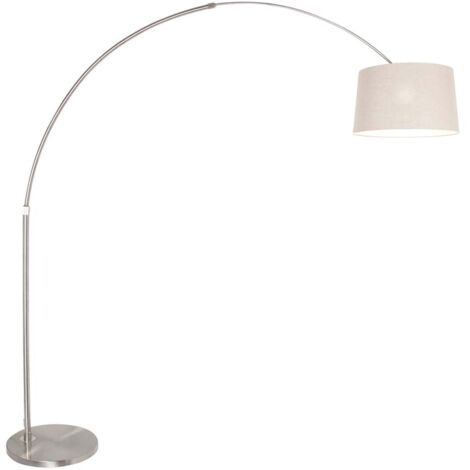 Lampadaire arche lampadaire arc lampe réglable en hauteur textile gris E27 H 180cm (1/5)