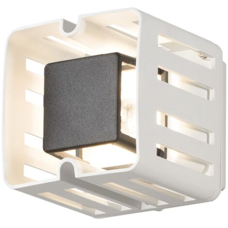 Konstsmide Pescara Applique d'extérieur moderne, carrée, blanche, LED haute puissance 3W, IP54 (1/3)