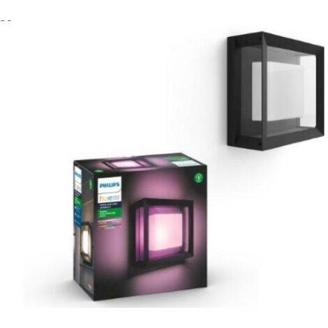 Applique murale extérieure Philips Hue White & Color ECONIC – Aluminium noir – Compatible Alexa, Google Assistant, Apple Homekit – Indice de protection IP65 (1/10)