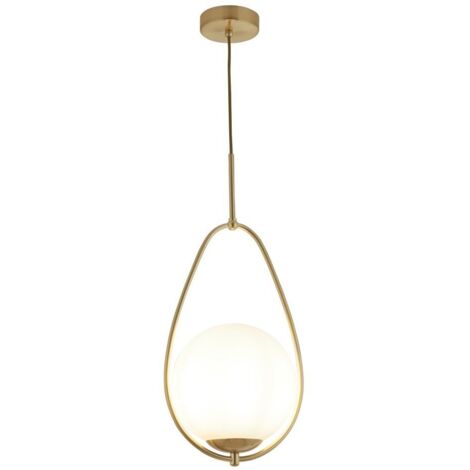 Searchlight Avalon - 1 Lumière Pendentif Or, Opale, Verre, E27 (1/3)