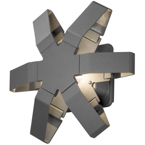 Konstsmide Pescara Applique d'extérieur moderne, étoile, LED haute puissance 3W gris foncé, IP54 (1/3)