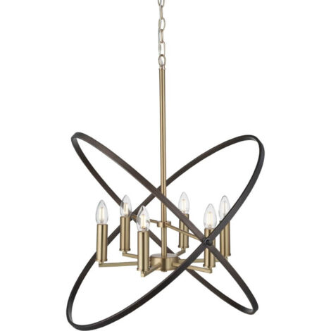 Searchlight Hoopla - Luminaire suspendu à 6 ampoules, bronze, brun, E14 (1/3)