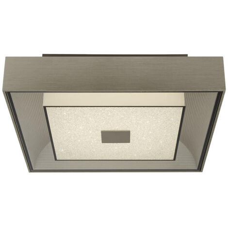Searchlight Rhea Plafonnier LED Carré Argenté, Cristal Sable 3000K (1/3)
